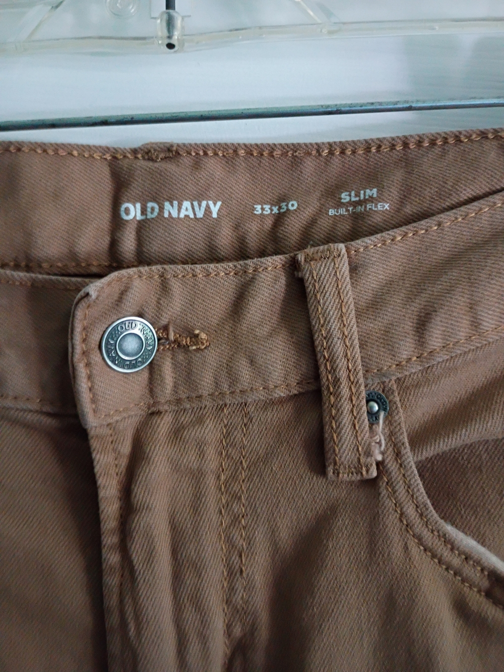 Old Navy Slim Straight Khaki Jeans - Picture 2 of 9